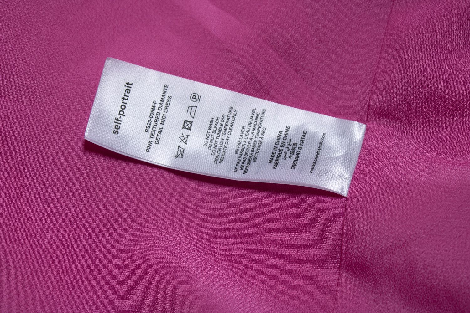 Self-Portrait Self-Portrait, pink textured midi-dress diamonds Size XS / US 0-2 / IT 36-38 - 7 Thumbnail