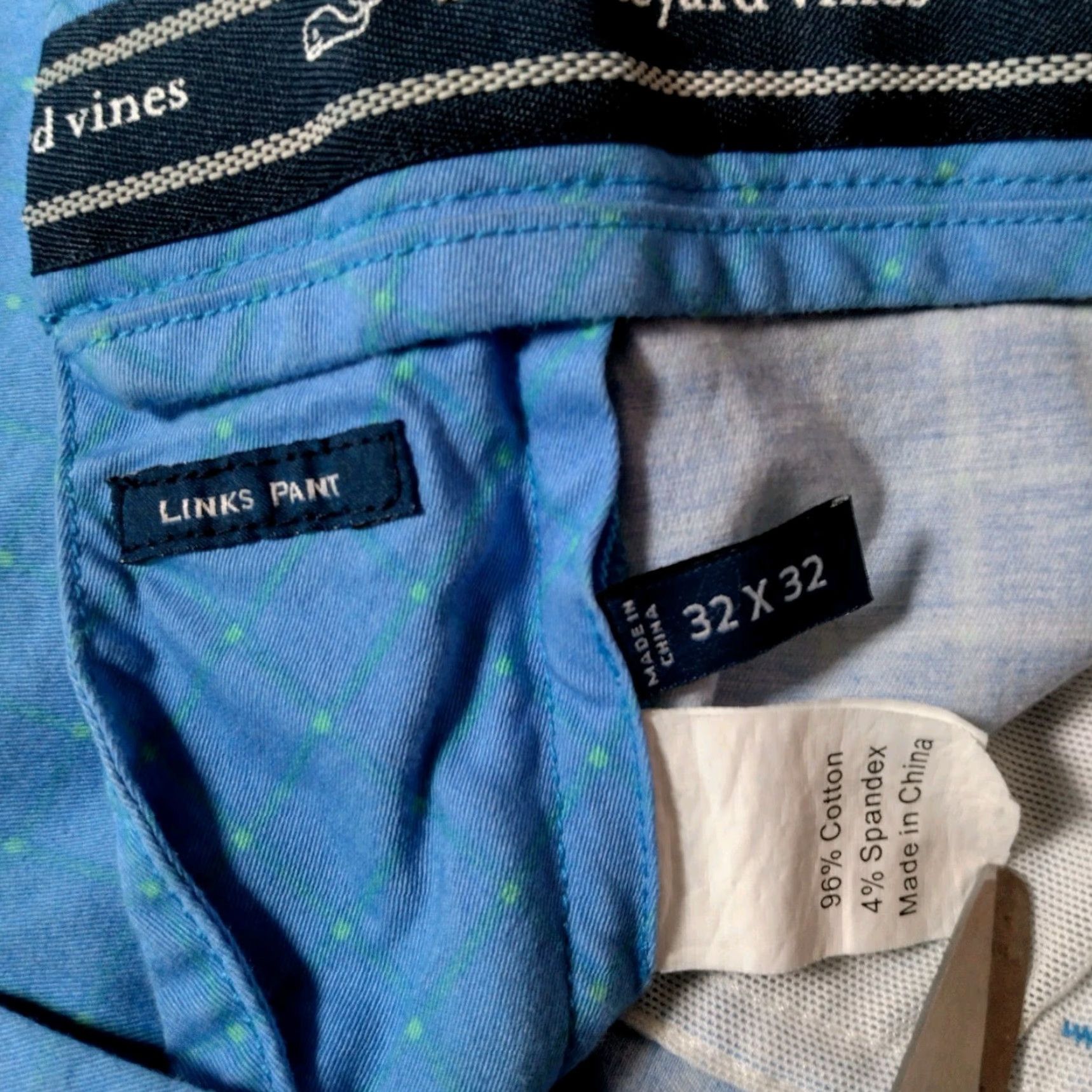 Vineyard Vines Vineyard Vines Links Pant Men's Golf Chino Pants 32x31 Blue Grid Spring Easter Size US 32 / EU 48 - 3 Thumbnail