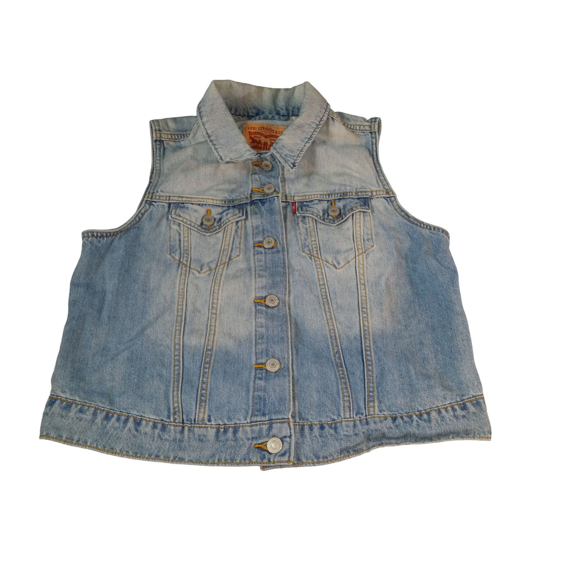 Levi's Levi Strauss Jacket Youth Girls Sz XL Sleeveless Denim Blue Size XS / US 0-2 / IT 36-38 - 1 Thumbnail