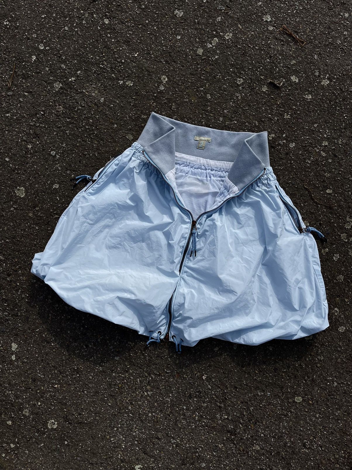 JET SET 90’s Jet Set Avant Garde Blue Nylon Vintage Zip Skirt Size 26" / US 2 / IT 38 - 1 Thumbnail