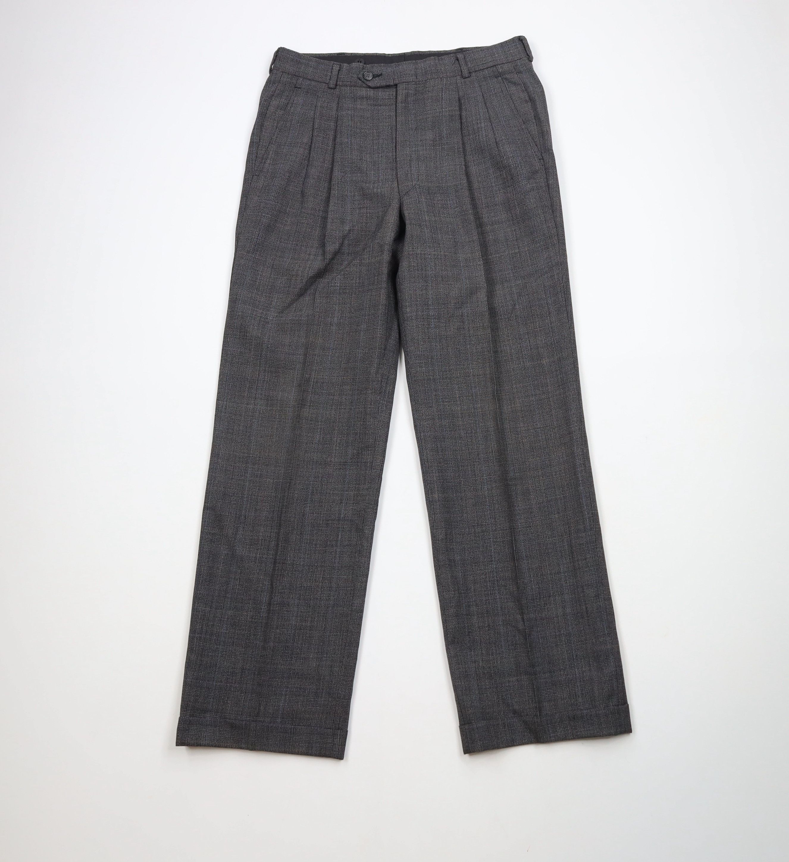 Vintage Vintage 70s Streetwear Pleated Wide Leg Chino Pants Plaid Size US 31 - 1 Thumbnail