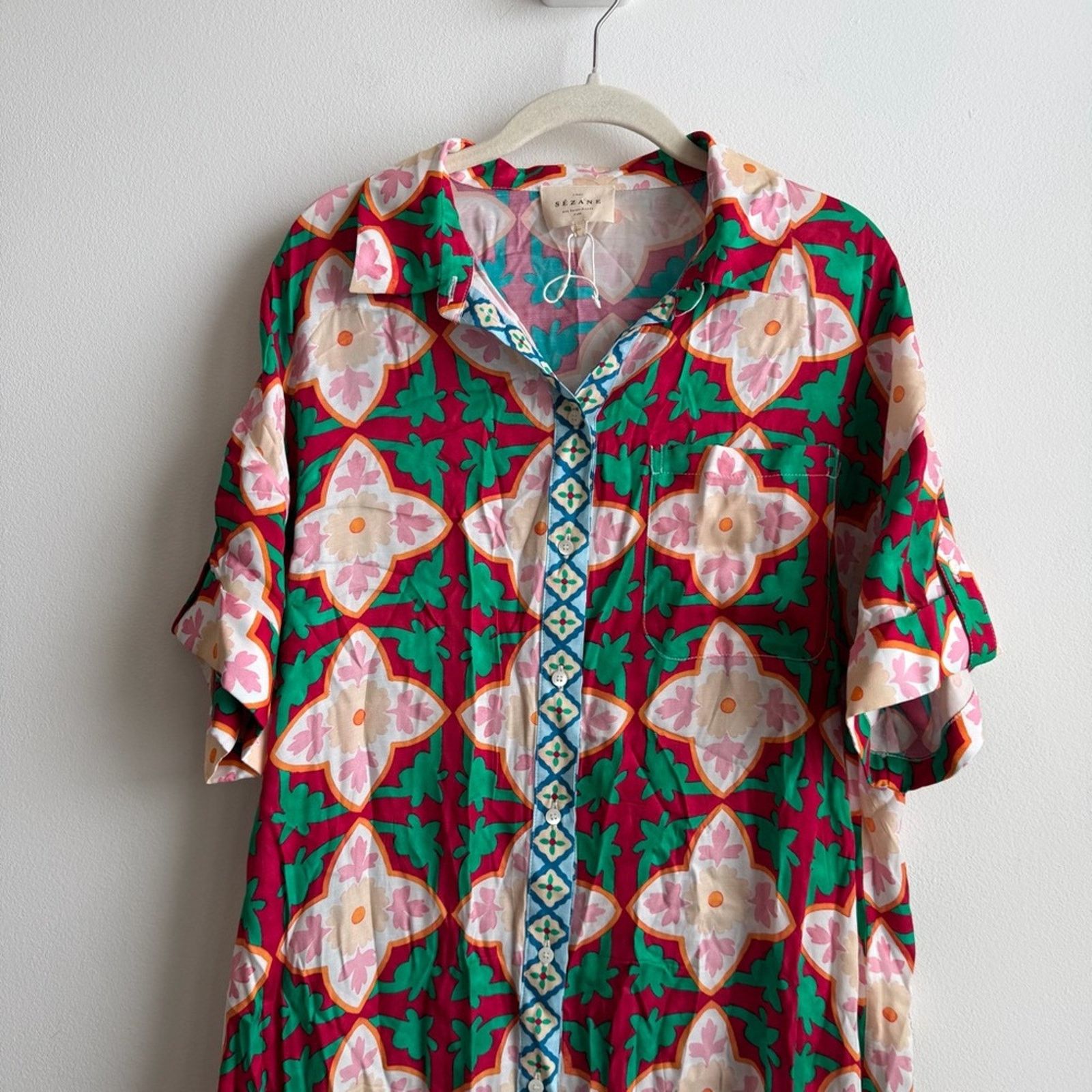 Sezane Sezane “Dora” Floral Tile Print Dress Size M / US 6-8 / IT 42-44 - 4 Thumbnail