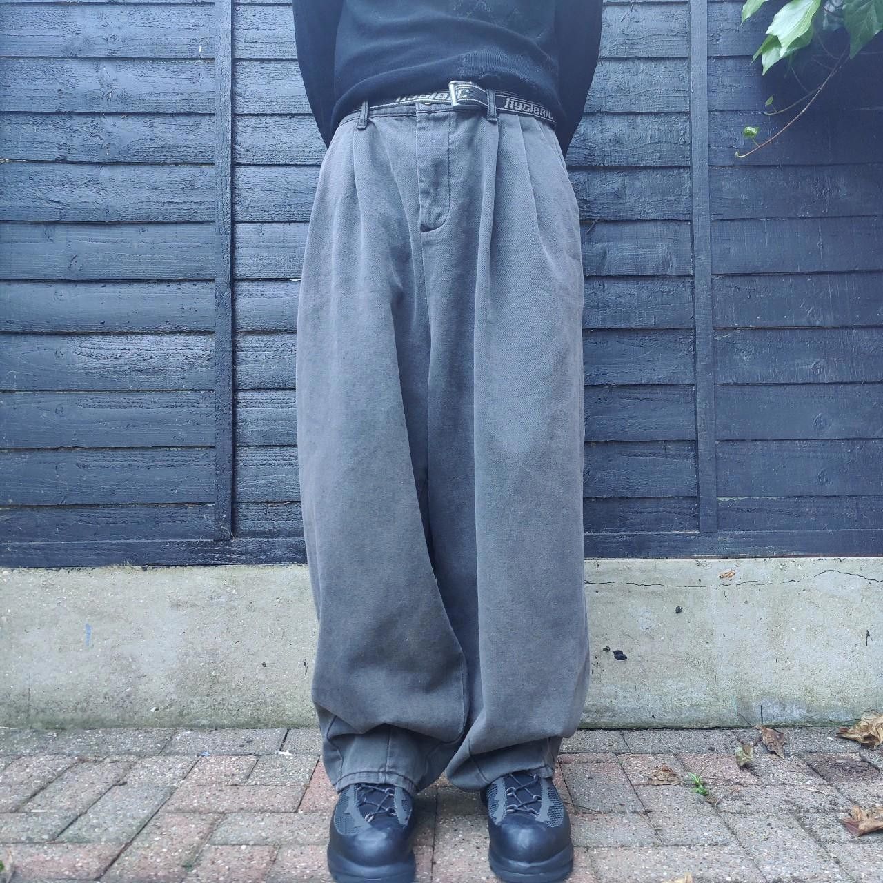 Other Japanese Grey Faded Denim Wide Leg Balloon Pants Size US 32 / EU 48 - 5 Thumbnail