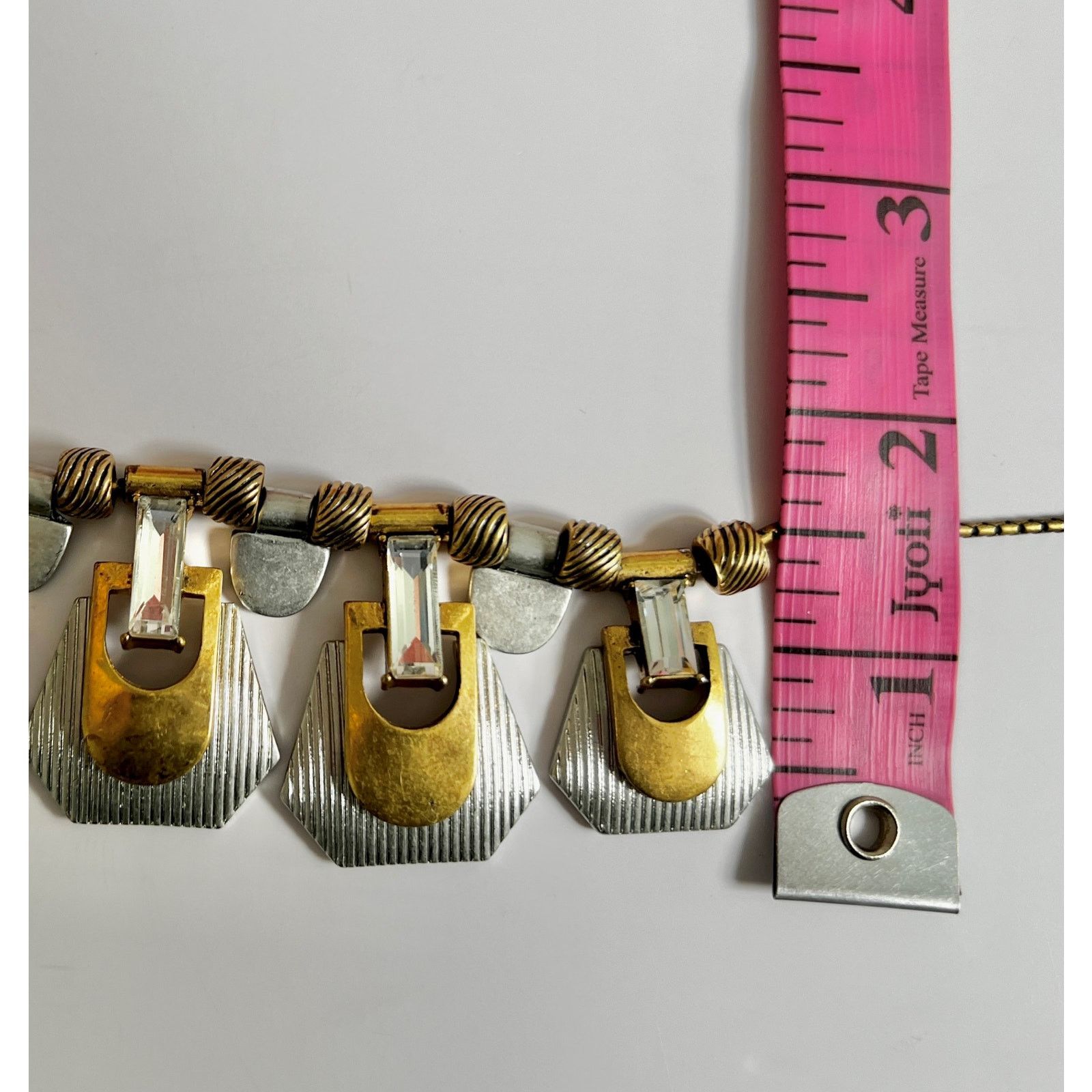 J.Crew J. Crew Deco Style Two-Tone & Crystal Statement Necklace Size ONE SIZE - 6 Thumbnail