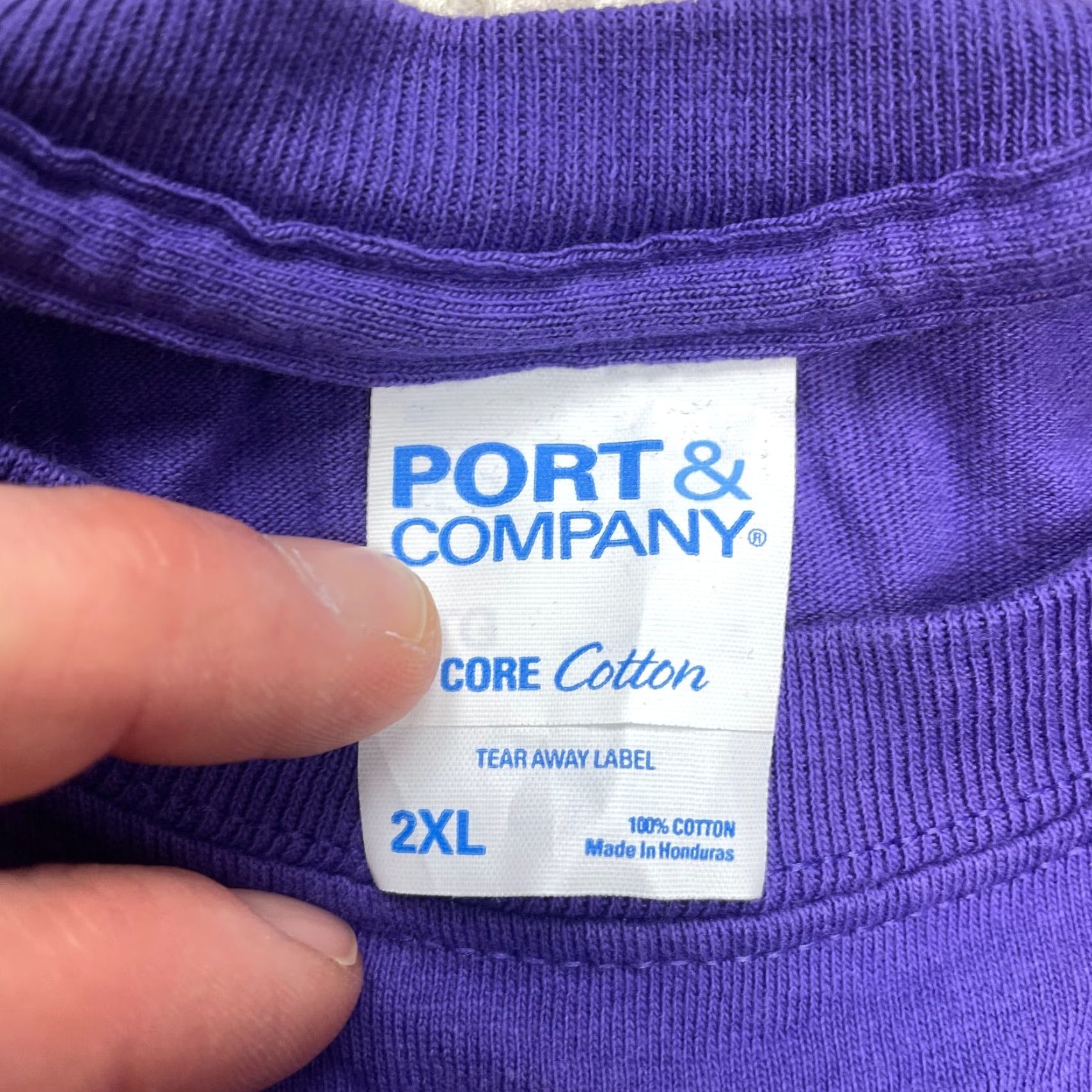 Port & Company Port & Company Core Cotton Shirt Adult 2XL Purple Short Sleeve Solid Crew Neck T-Shirt Men Regular Size US XXL / EU 58 / 5 - 6 Thumbnail
