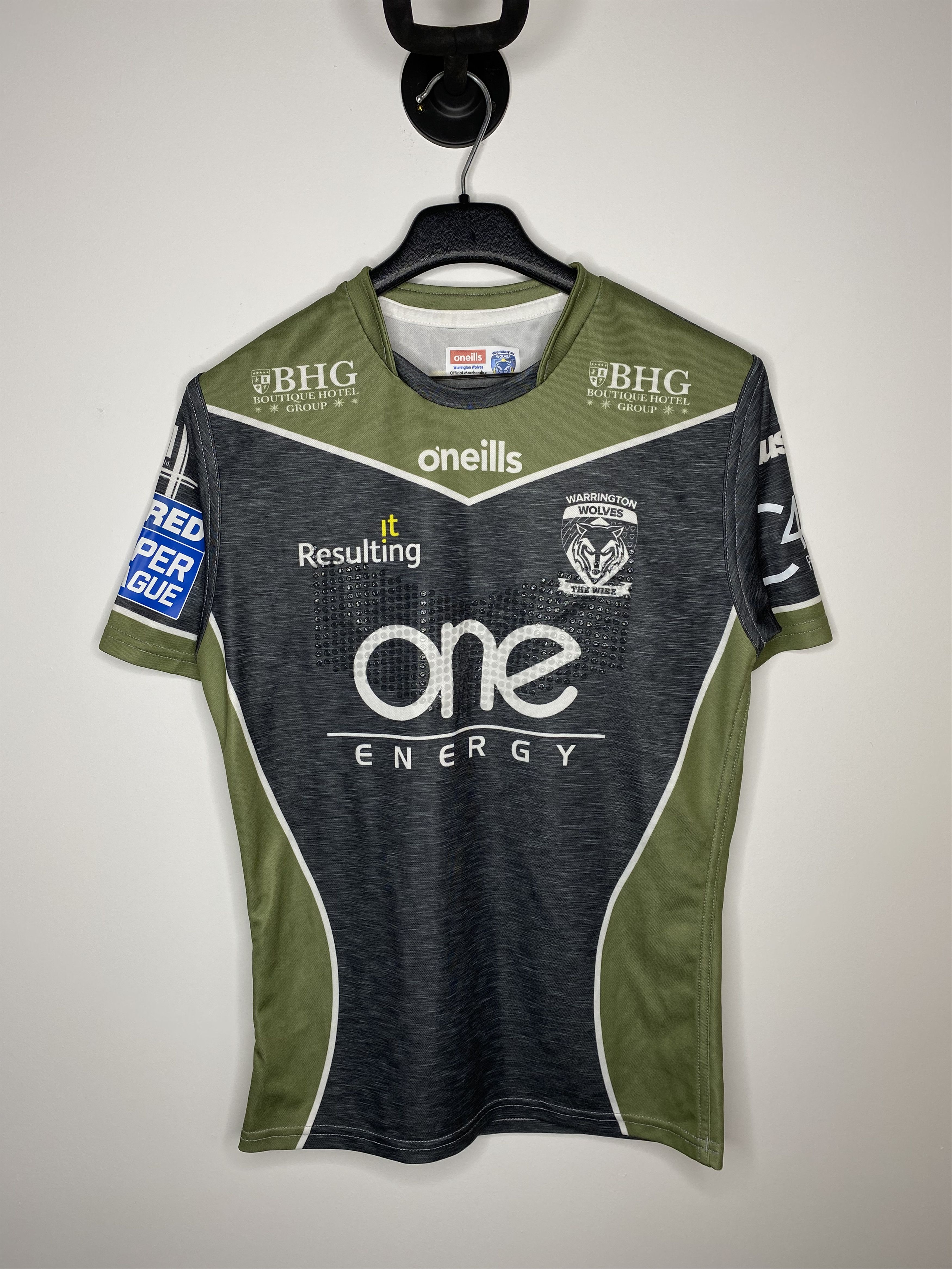 O'Neills WARRINGTON WOLVES 2019 RUGBY SHIRT JERSEY PLAYER ISSUE Size US M / EU 48-50 / 2 - 1 Thumbnail