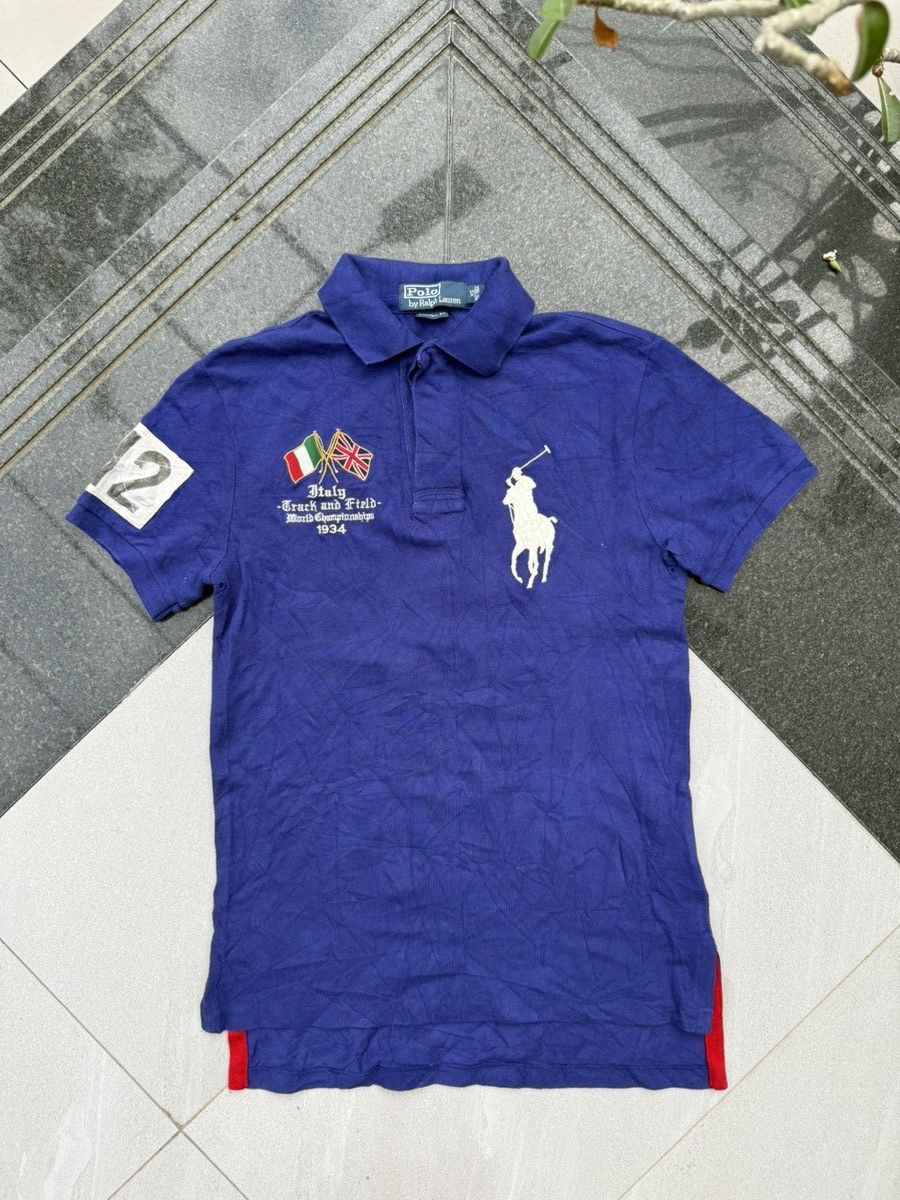 Polo Ralph Lauren 90’s POLO RL RUGBY RARE MULTI BRITAIN ITALIANLOGO Y2K TSHIRT Size US S / EU 44-46 / 1 - 3 Thumbnail
