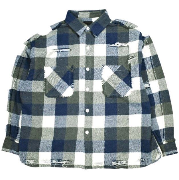 Other Other Danke Schon FLANNEL DAMAGE SHIRTS BLOCK Polyester Cotton Rayon Shirt Textile Tops UNS24033B-DS DUTY FREE for USA Size ONE SIZE - 1 Thumbnail