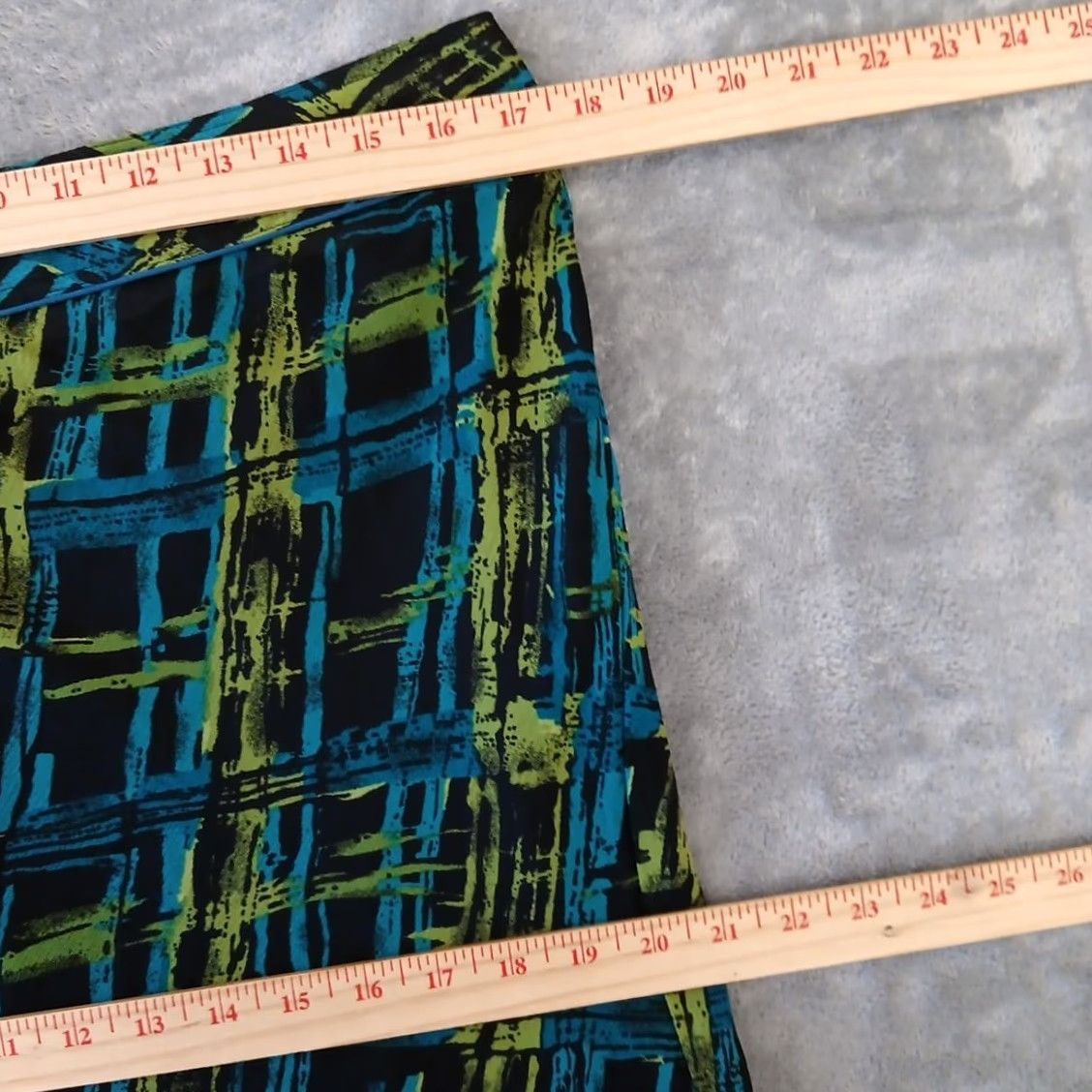 Vintage Cato Skirt Womens Plus 14W Long Maxi Geometric Blue Green Lined Pull On XS? Size 36" / US 14 / IT 50 - 2 Thumbnail