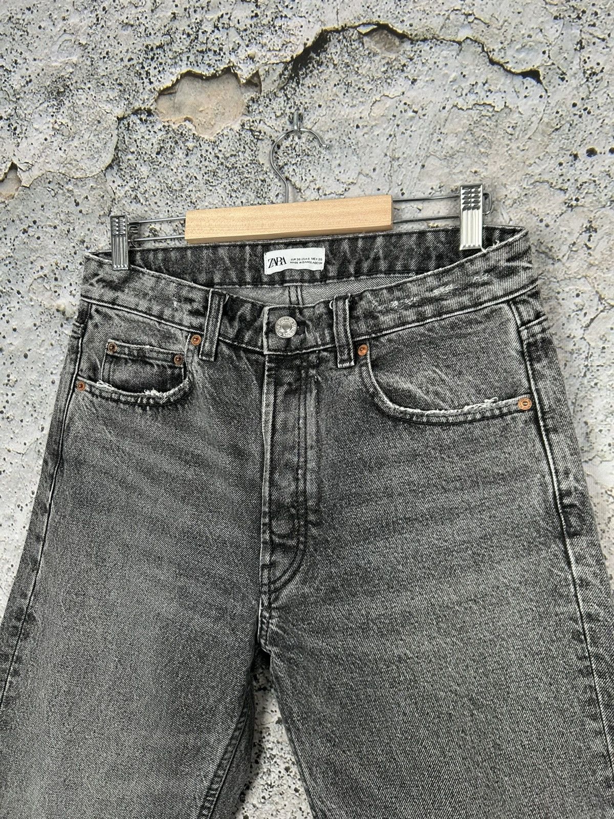 Other Zara Washed Grey Distressed Jeans Denim Punk Skate Grunge Size US 28 / EU 44 - 3 Thumbnail