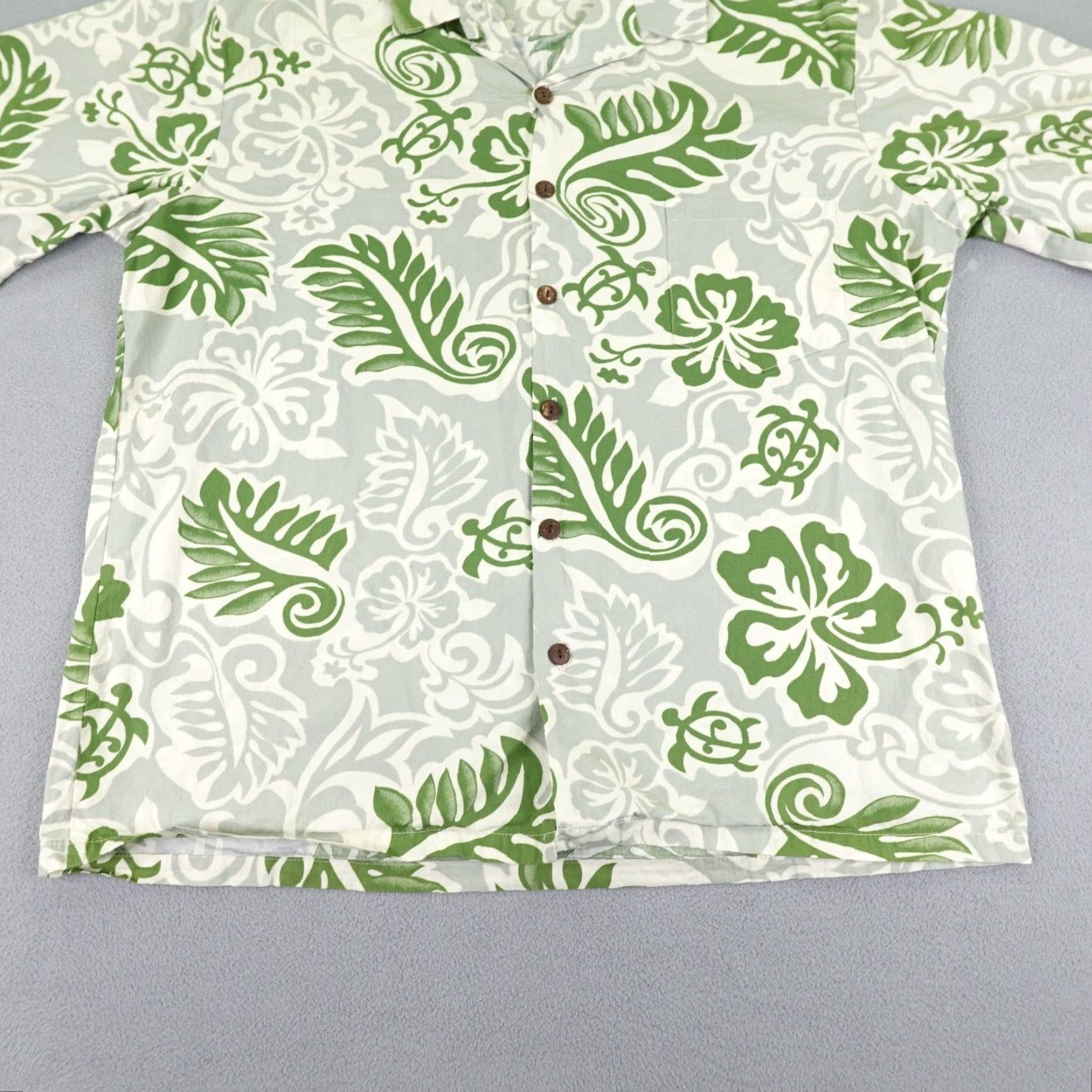 Hilo Hattie VINTAGE Hilo Hattie Shirt Mens XL Green Hawaiian Leaves Turtles Aloha Camp Shirt Size US XL / EU 56 / 4 - 3 Thumbnail