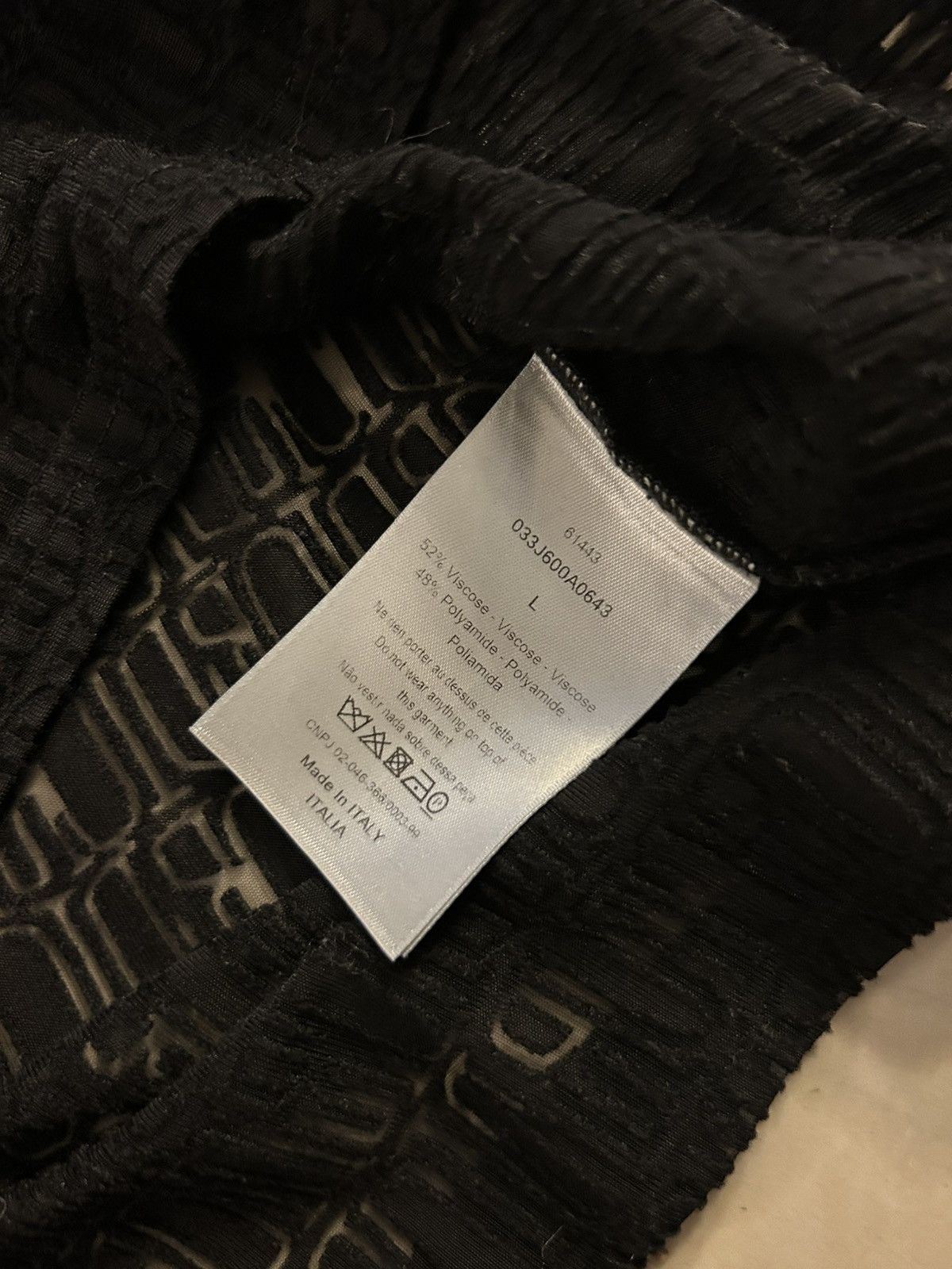 Dior × Stussy Dior x Stussy Sheer All Over Logo Shirt Size US L / EU 52-54 / 3 - 3 Thumbnail
