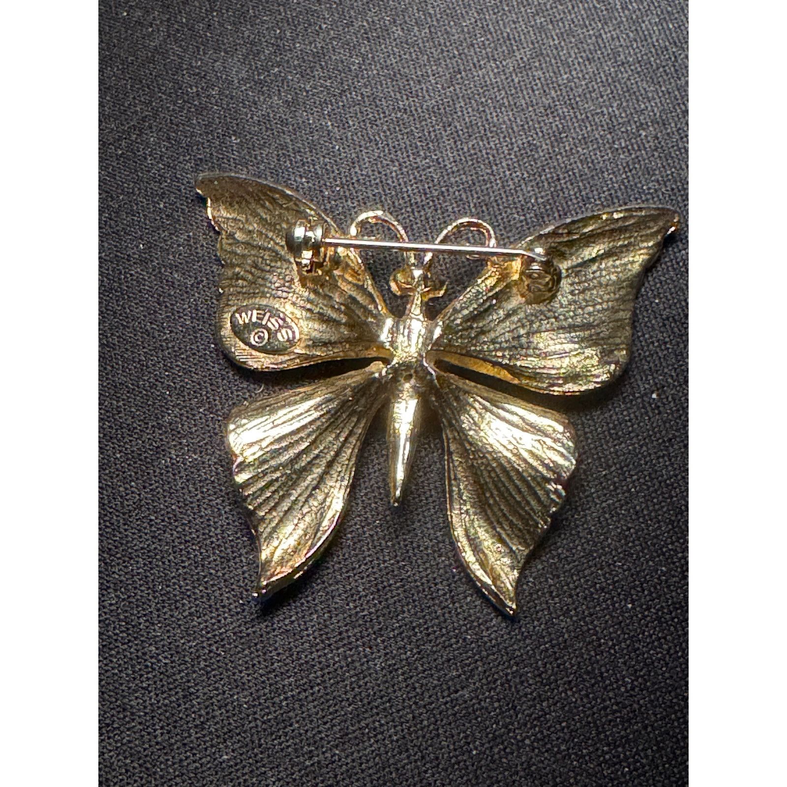 Other Vintage Weiss Green Blue Yellow Enamel Butterfly Brooch Size ONE SIZE - 4 Thumbnail