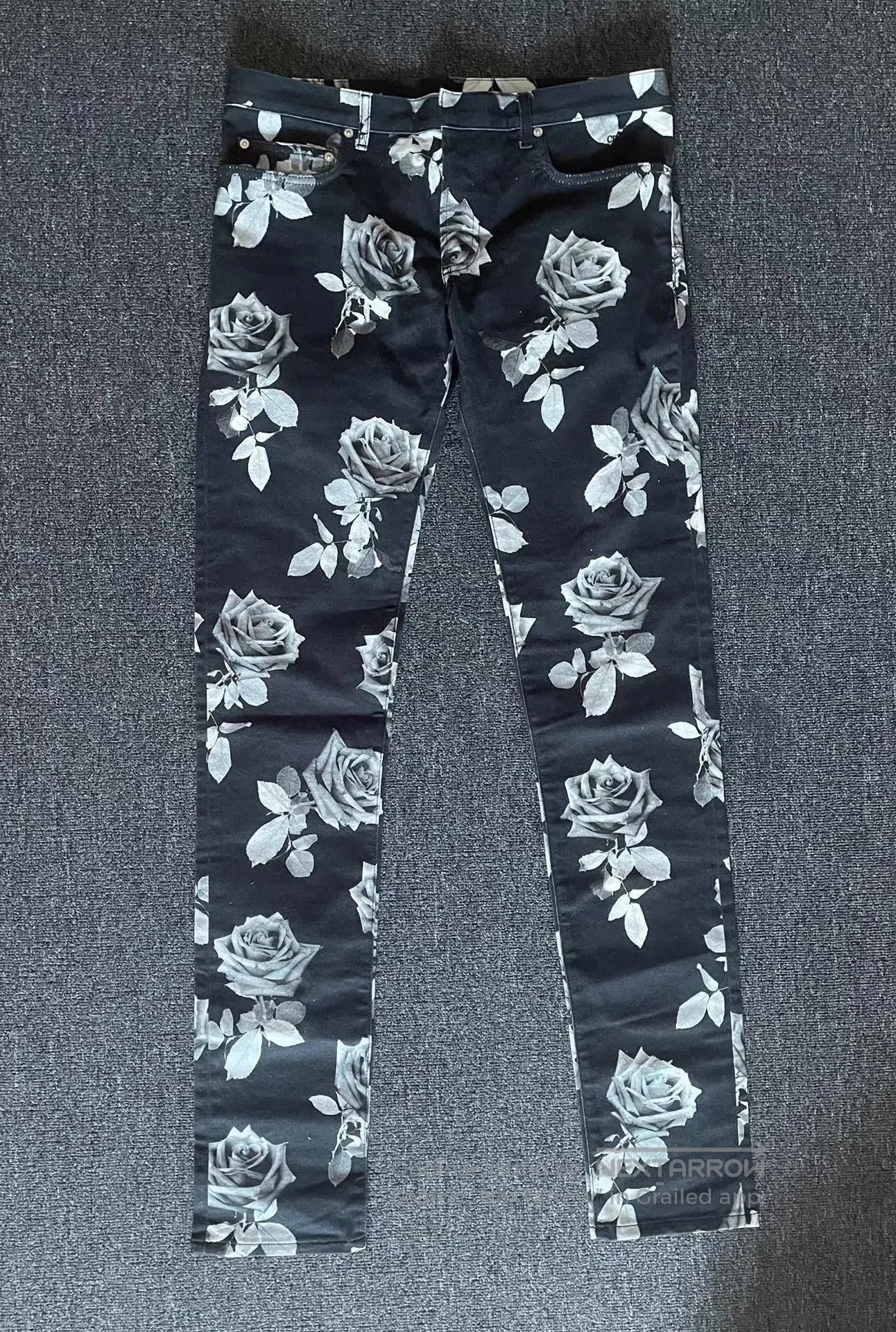 Dior Floral Print Denim Pants. Size US 36 / EU 52 - 1 Thumbnail