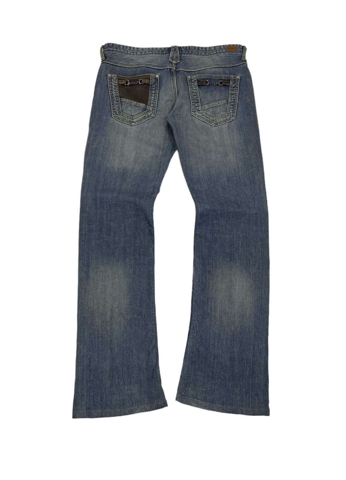 Hysteric Glamour Nicole Club For Men Japan Leather Pocket Flare Jeans Size US 34 / EU 50 - 1 Thumbnail