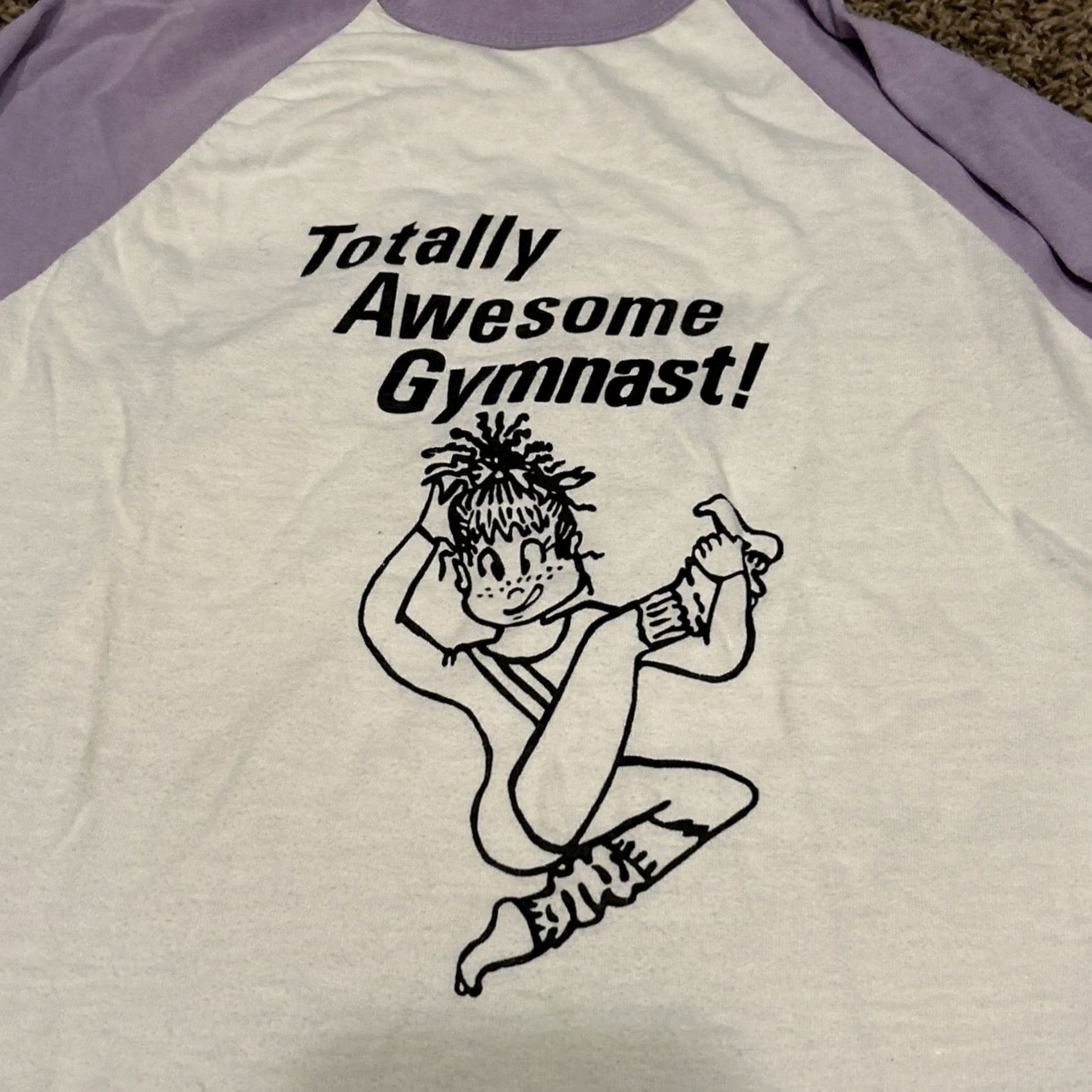 Vintage VTG Stedman 3/4 Sleeve Shirt Girls L White 1990s Totally Awesome Gymnast B10 Size US L / EU 52-54 / 3 - 2 Thumbnail