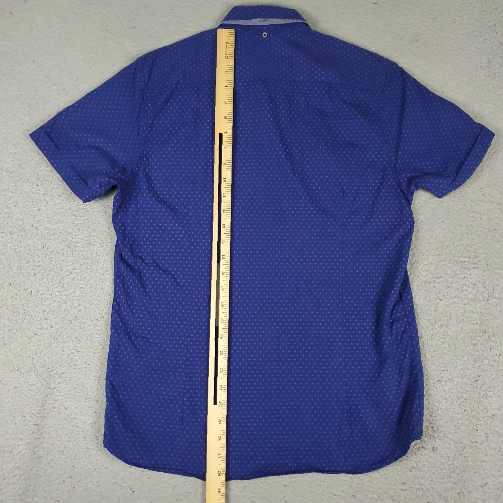 Ted Baker Ted Baker London Shirt Mens Size 3 Blue Button-Up Short Sleeve Casual Geometric Pattern Size US S / EU 44-46 / 1 - 3 Thumbnail