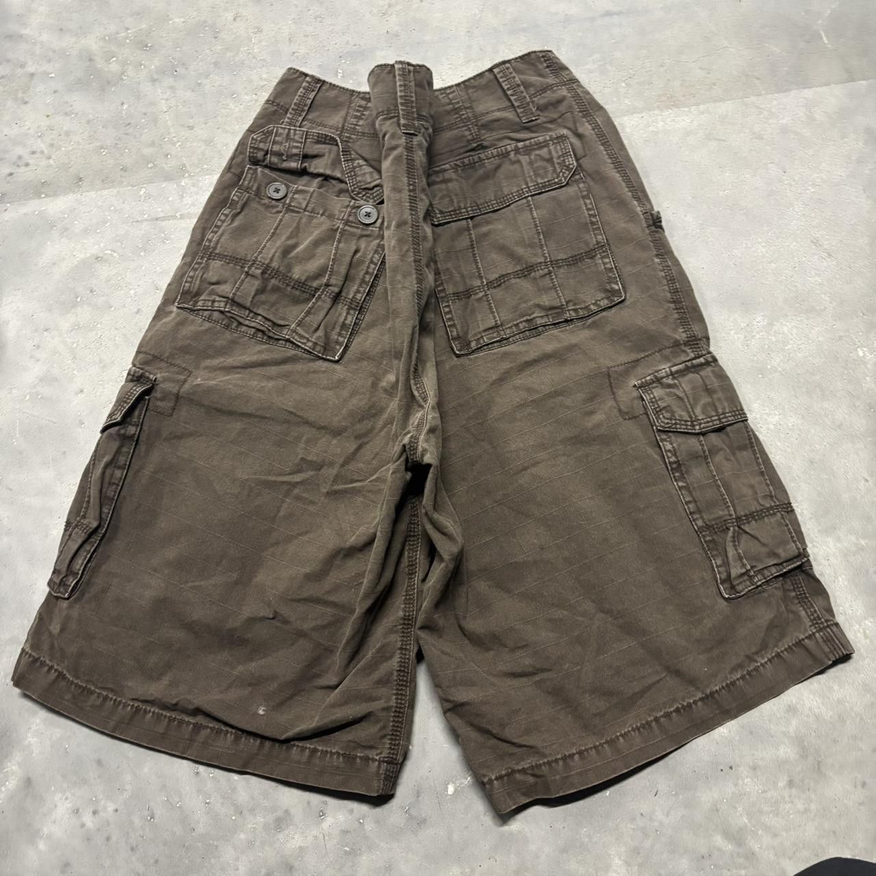 Japanese Brand × Vintage Crazy Vintage Y2K/2000s Baggy Brown Streetwear Skater Style Cargo Shorts! Size US 34 / EU 50 - 5 Thumbnail