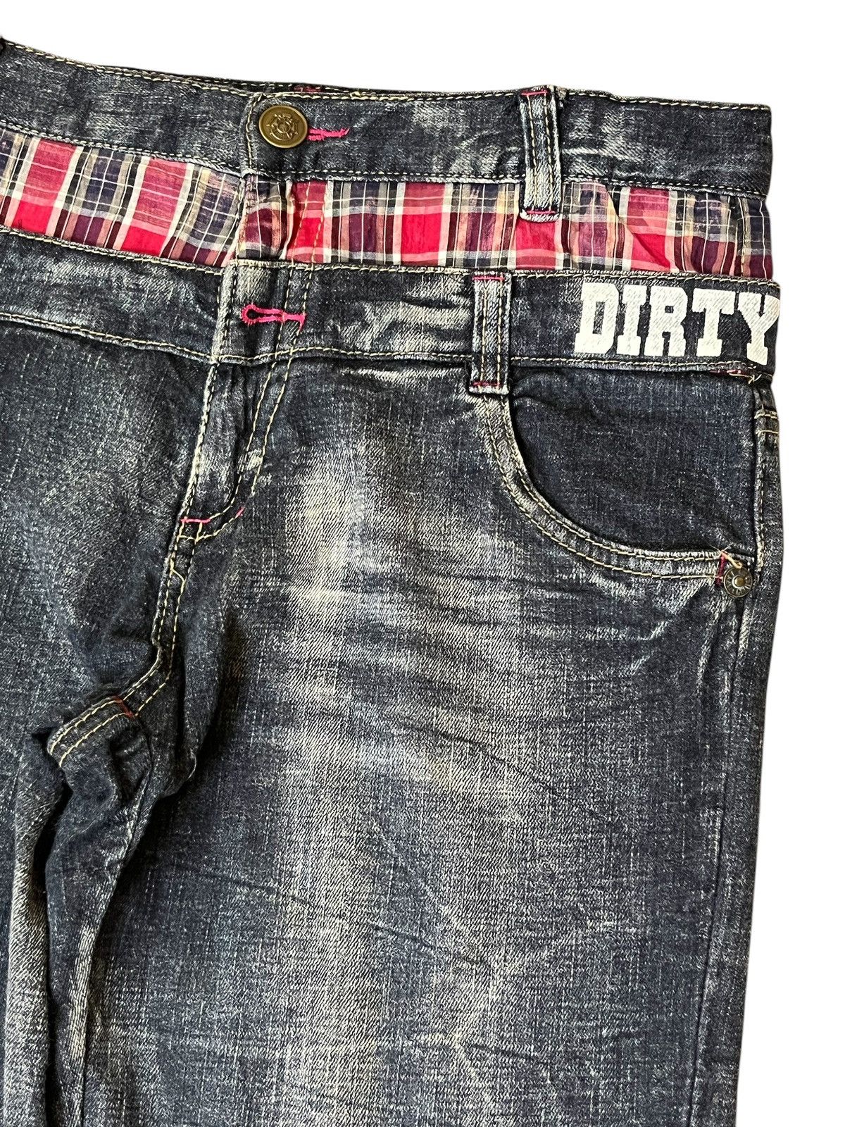 Japanese Brand SICK🔥JAPANESE BRAND DIRTY WOLF DOUBLE WAIST JEANS/DENIM Size US 31 - 4 Thumbnail