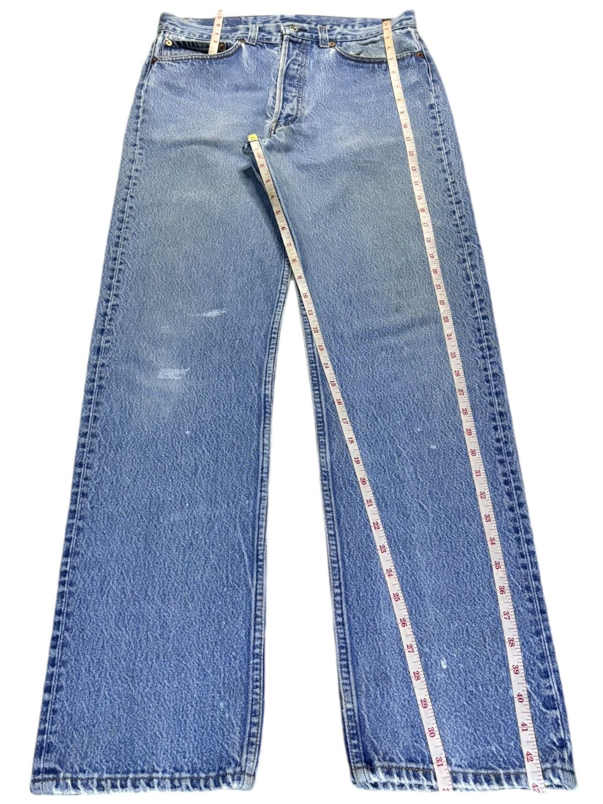 Levi's Vintage 80s Levis 501xx Blue Wash Distressed Jeans Size US 31 - 14 Thumbnail