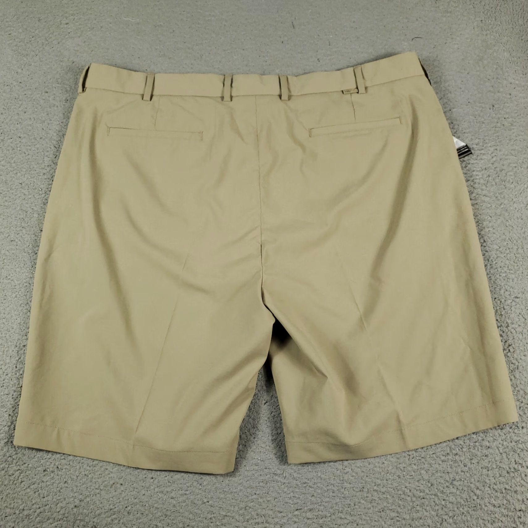 Vintage Greg Norman Mens Shorts 42 Beige Flat Front Chino Polyester Casual Business Travel Sports Beig e Size US 42 / EU 58 - 7 Thumbnail