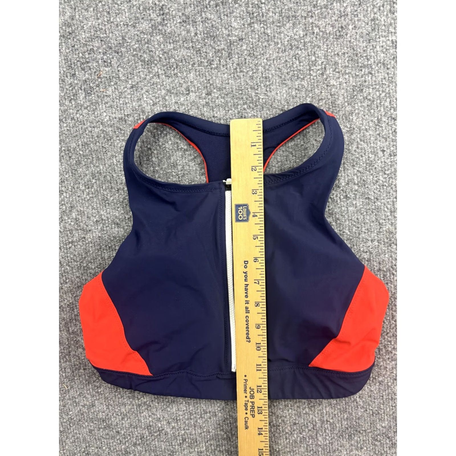 Athleta Athleta Women's Medium Blue Colorblock Zip Front Racerback Sports Bra Top Size M / US 6-8 / IT 42-44 - 3 Thumbnail