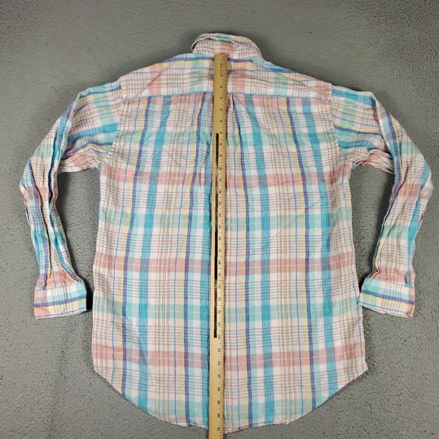 Brooks Brothers Brooks Brothers Shirt Mens Medium Blue Plaid Irish Linen Button Up Long Sleeve Mens Size US M / EU 48-50 / 2 - 3 Thumbnail