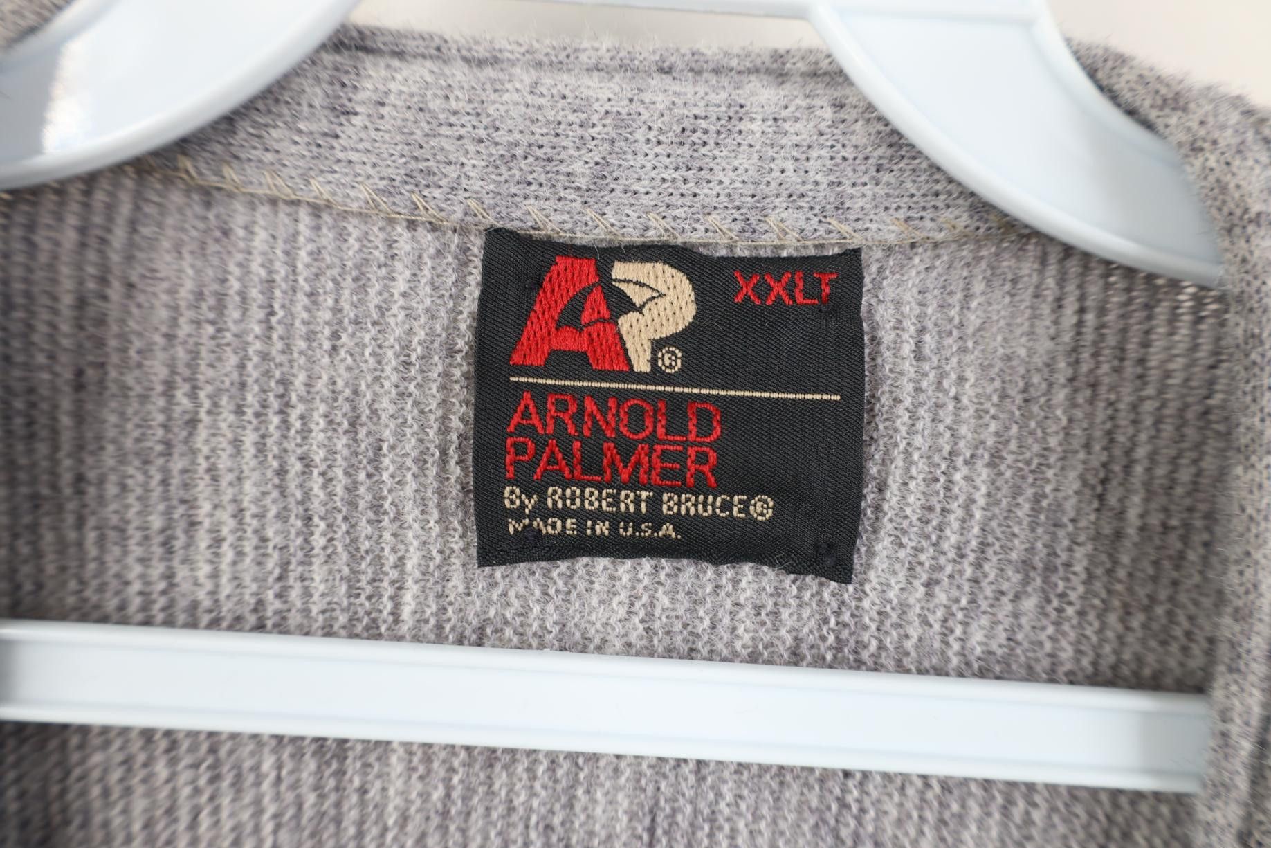 Vintage Vintage 70s Streetwear Chambray Cardigan Sweater Gray USA Size US XXL / EU 58 / 5 - 8 Thumbnail