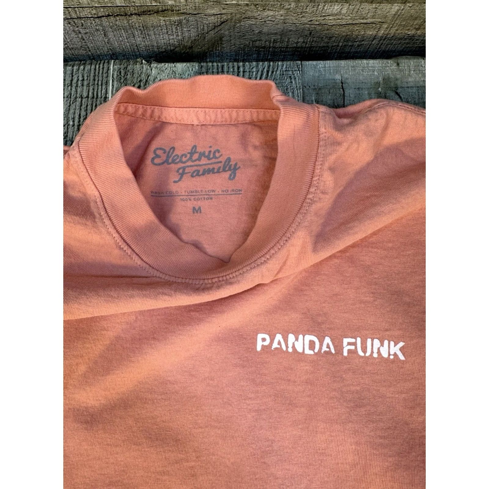 Vintage Panda Funk Electric Family Tee Mens M Coral Pink EDM Festival Shirt Size US L / EU 52-54 / 3 - 2 Thumbnail