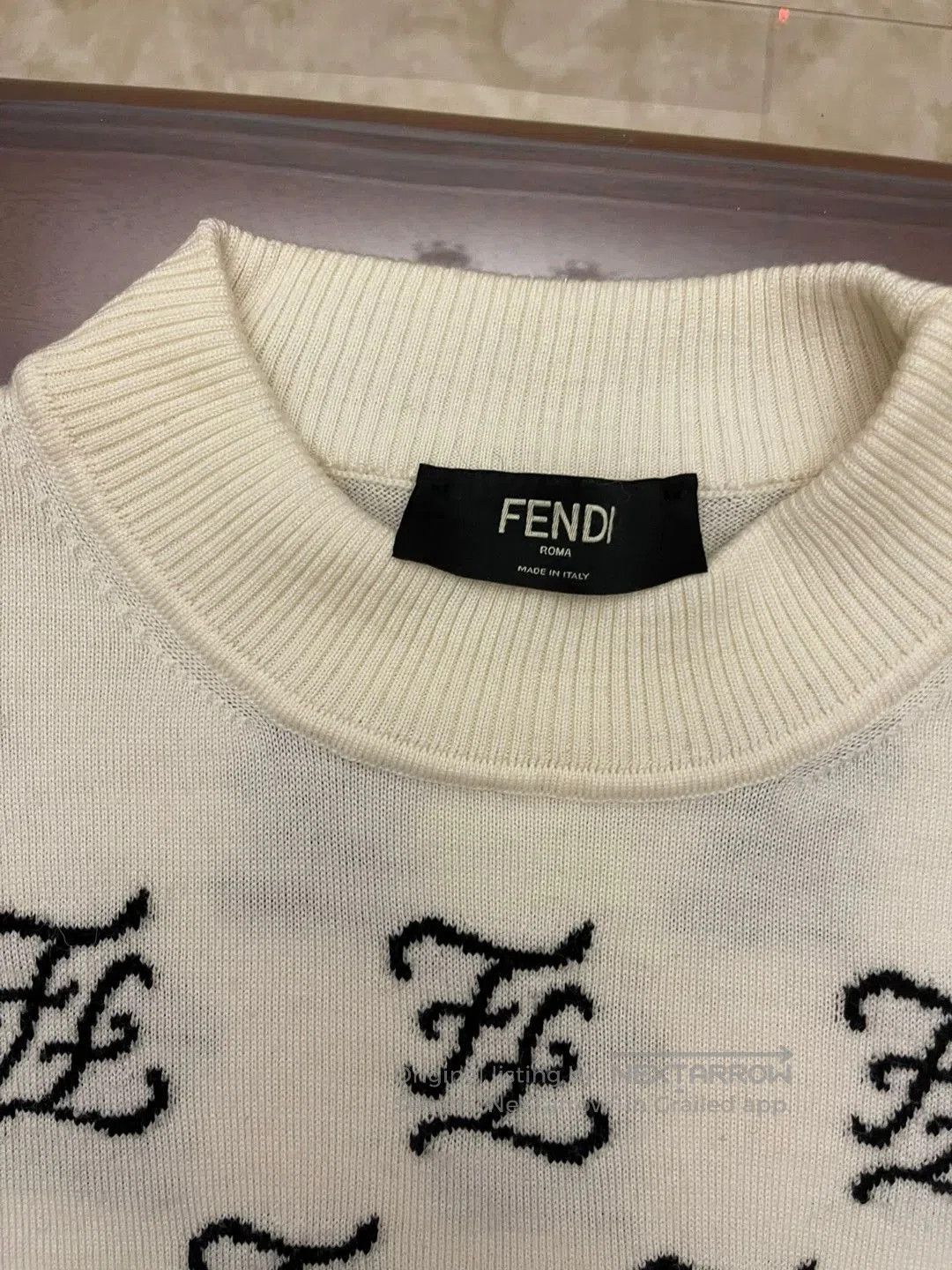Fendi fendi logo sweater in cream color. Size US M / EU 48-50 / 2 - 2 Thumbnail