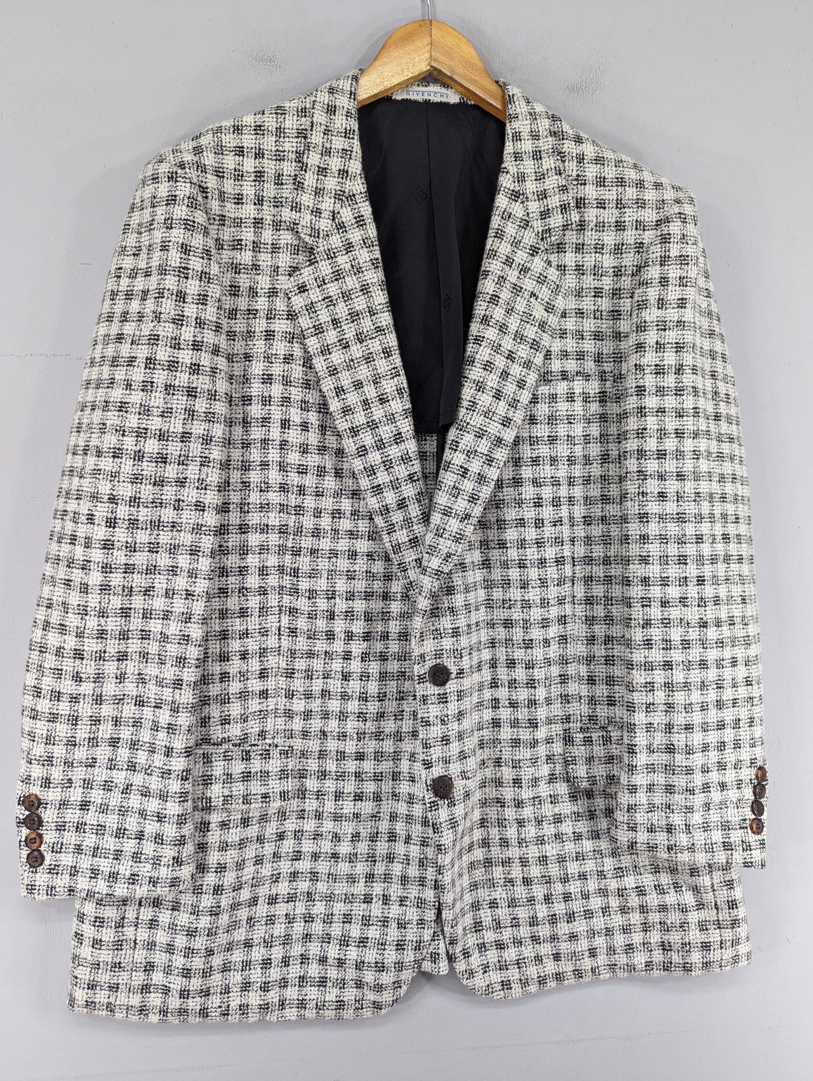 Givenchy Vintage Monsieur Givenchy Plaid Blazer Jacket Size US L / EU 52-54 / 3 - 3 Thumbnail