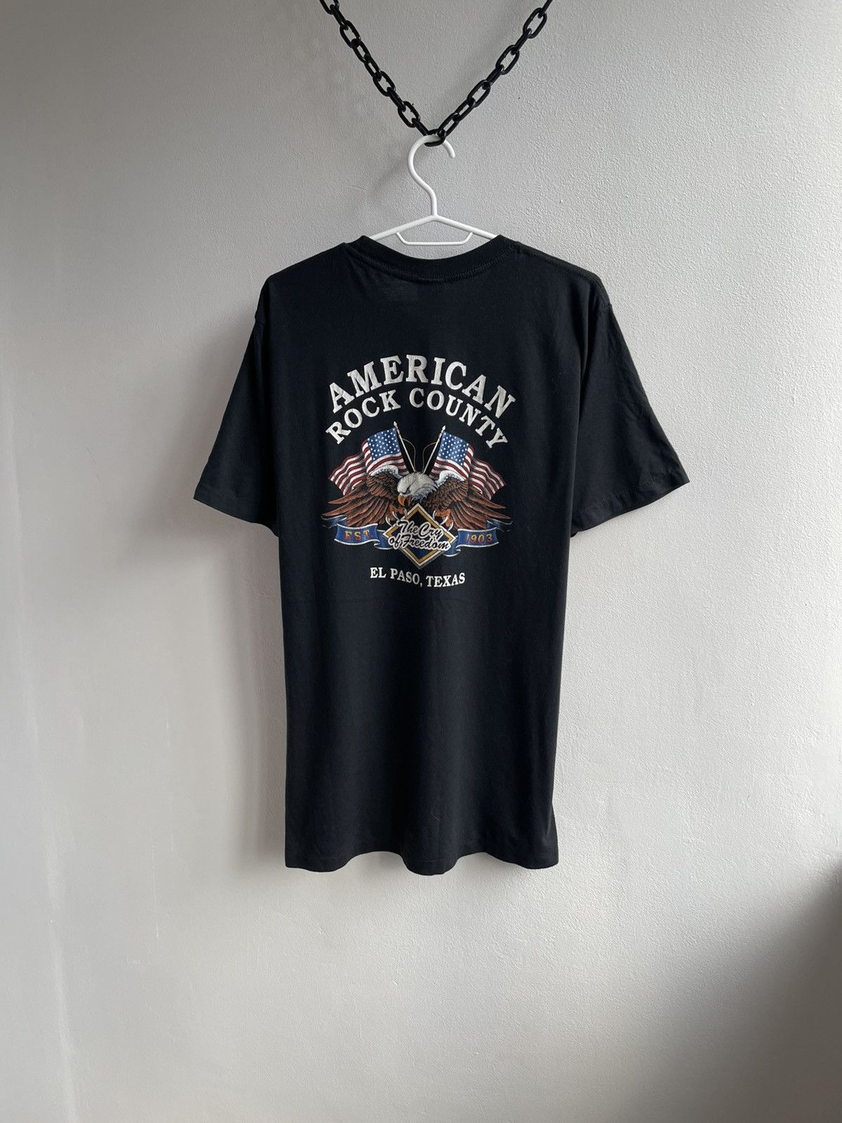 Vintage 3D EMBLEM 1990 1991 90s ROCK EAGLE BORN FREE T Shirt Tee Size US L / EU 52-54 / 3 - 10 Thumbnail