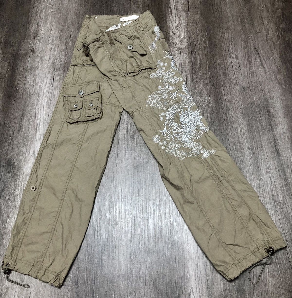 Japanese Brand × River Island River Island Cargo Pants Big Logo Dragon Sukajan Design Size US 32 / EU 48 - 7 Thumbnail