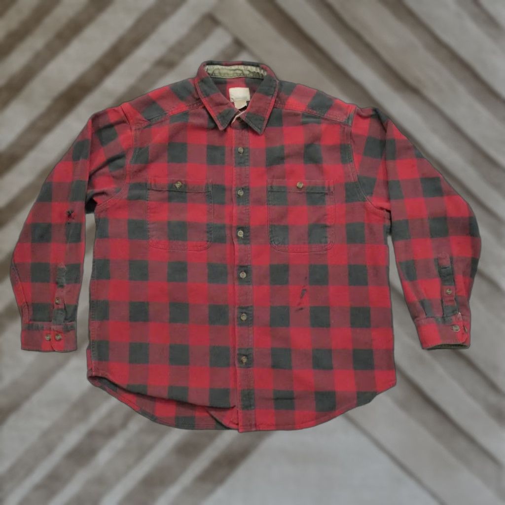 Vintage VINTAGE Northeast Outfitters Flannel Shirt Mens XL Red Black Buffalo Plaid 90s 2000s Workwear Casual Button-Up Pockets Distressed Size US XL / EU 56 / 4 - 1 Thumbnail