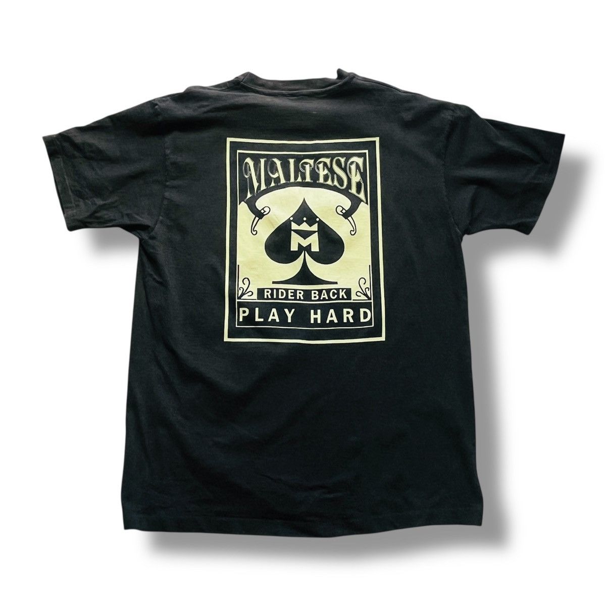 Vintage Faded Black MALTESE Rider Back Play Hard TShirt Size US L / EU 52-54 / 3 - 1 Thumbnail
