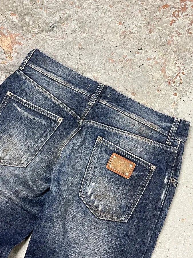 Designer × Dolce & Gabbana × Vintage 2010s Dolce & Gabbana Navy Brut Denim Jeans Size US 32 / EU 48 - 8 Thumbnail