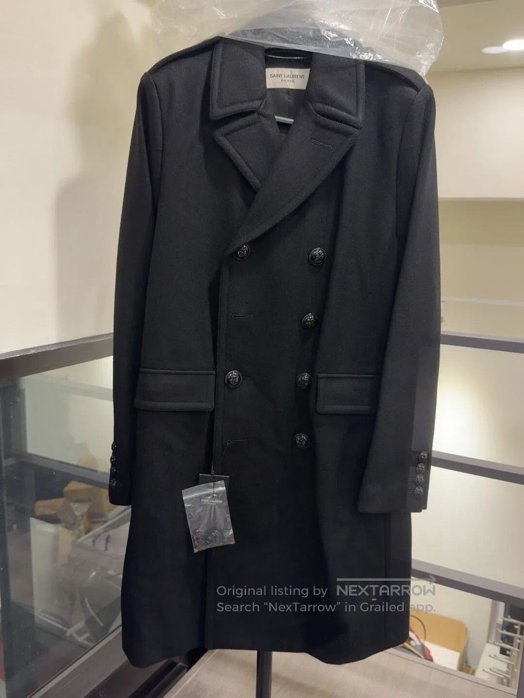 Saint Laurent Paris Saint Laurent Black Wool Coat Size 48. Size US M / EU 48-50 / 2 - 1 Thumbnail