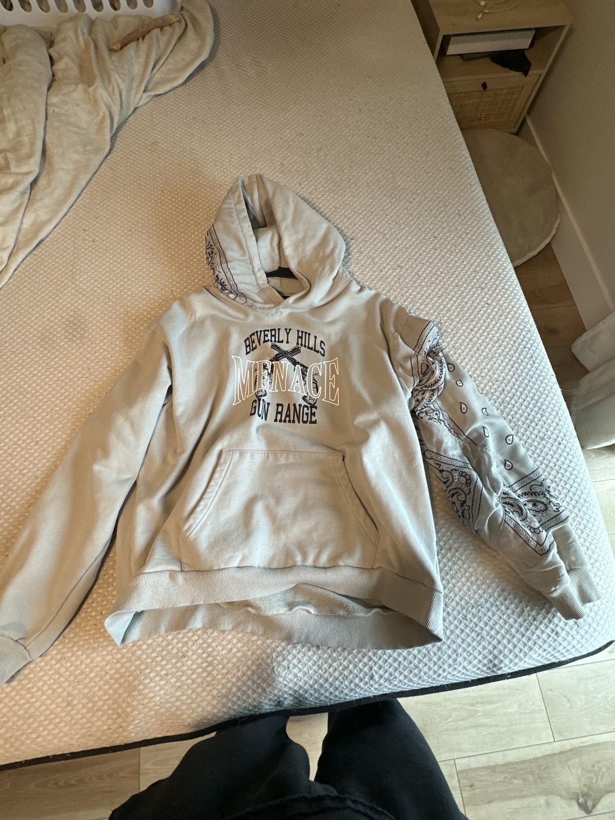 image of Menace Beverly Hills Gun Range Hoodie Grey Bandana, Men's (Size Large)