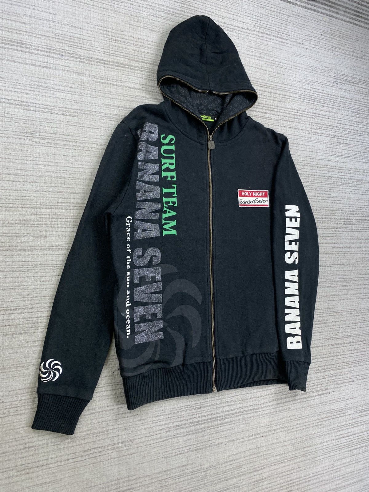 Vintage Vintage Banana Seven Surf Team Full Printed Hoodie Jacket Size US M / EU 48-50 / 2 - 4 Thumbnail