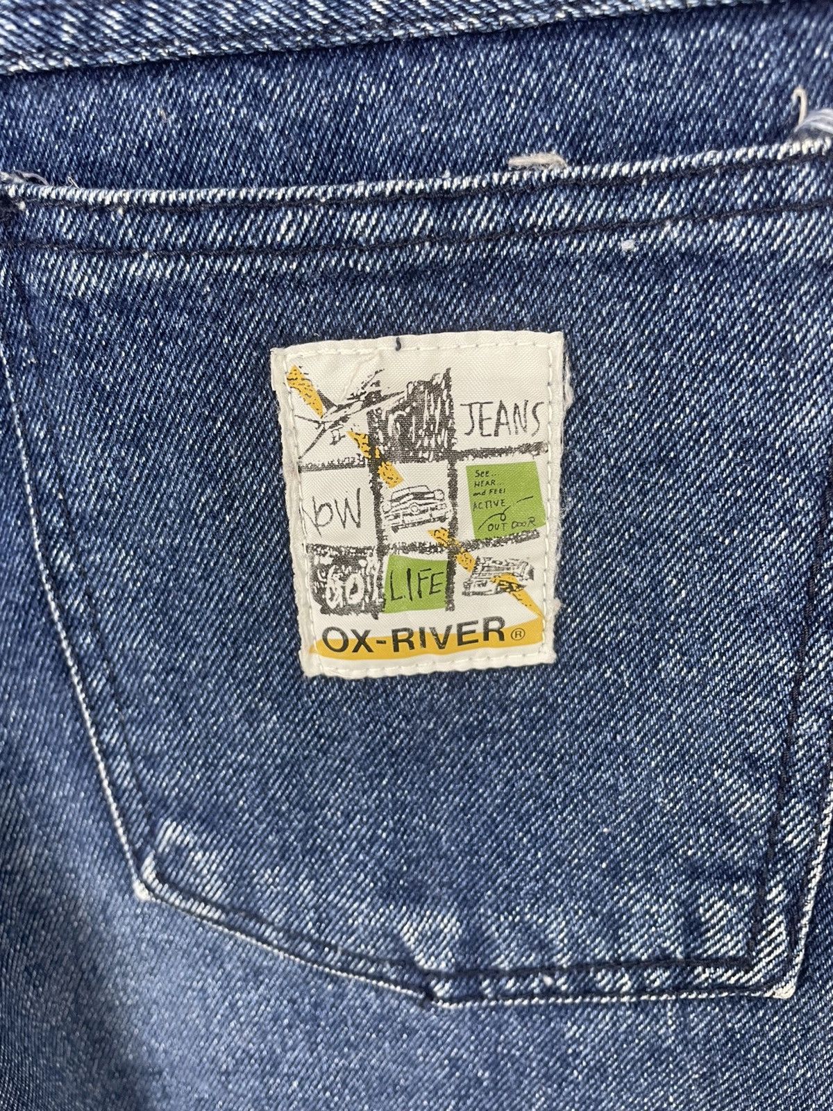Japanese Brand Ox-River Blue Paneled Jeans Size US 32 / EU 48 - 7 Thumbnail
