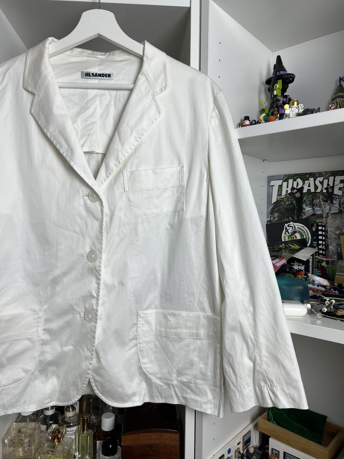 Designer × Jil Sander Vintage Jil Sander cotton white blazer jacket XL designer y2k Size XL / US 12-14 / IT 48-50 - 4 Thumbnail