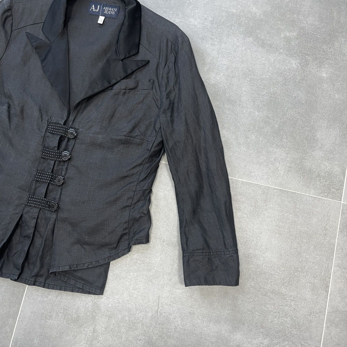 Armani × Vintage Vintage Armani Jeans Linen Blazer Size M Size M / US 6-8 / IT 42-44 - 6 Thumbnail