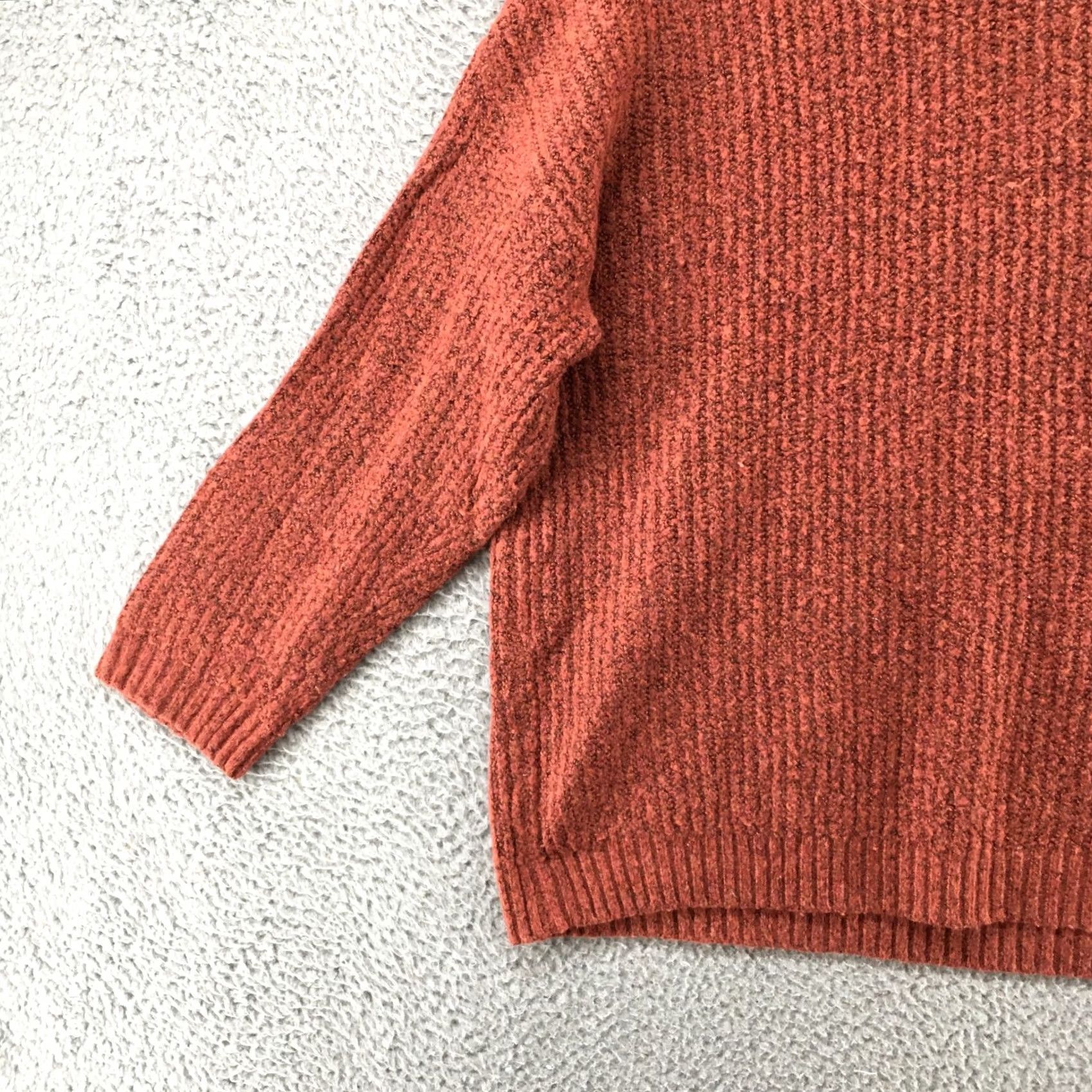 American Eagle Outfitters American Eagle Mock Neck Pullover Sweater Womens Medium Rust Dolman Sleeve Knit - Flat Lay Size M / US 6-8 / IT 42-44 - 3 Thumbnail