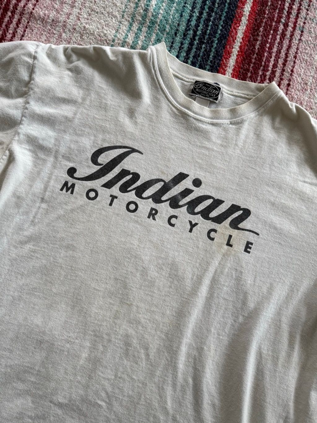 Indian Motorcycle Vintage Distressed Indian Motorcycle White Tee L Size US L / EU 52-54 / 3 - 2 Thumbnail