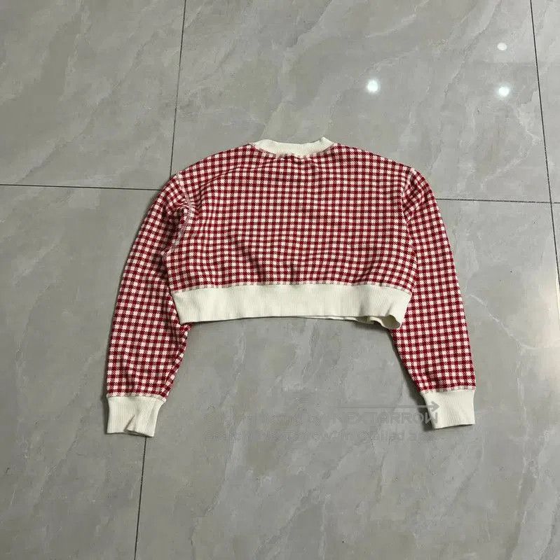 Miu Miu Miu Miu Red Checkered Cotton Sweatshirt . Size S / US 4 / IT 40 - 2 Thumbnail