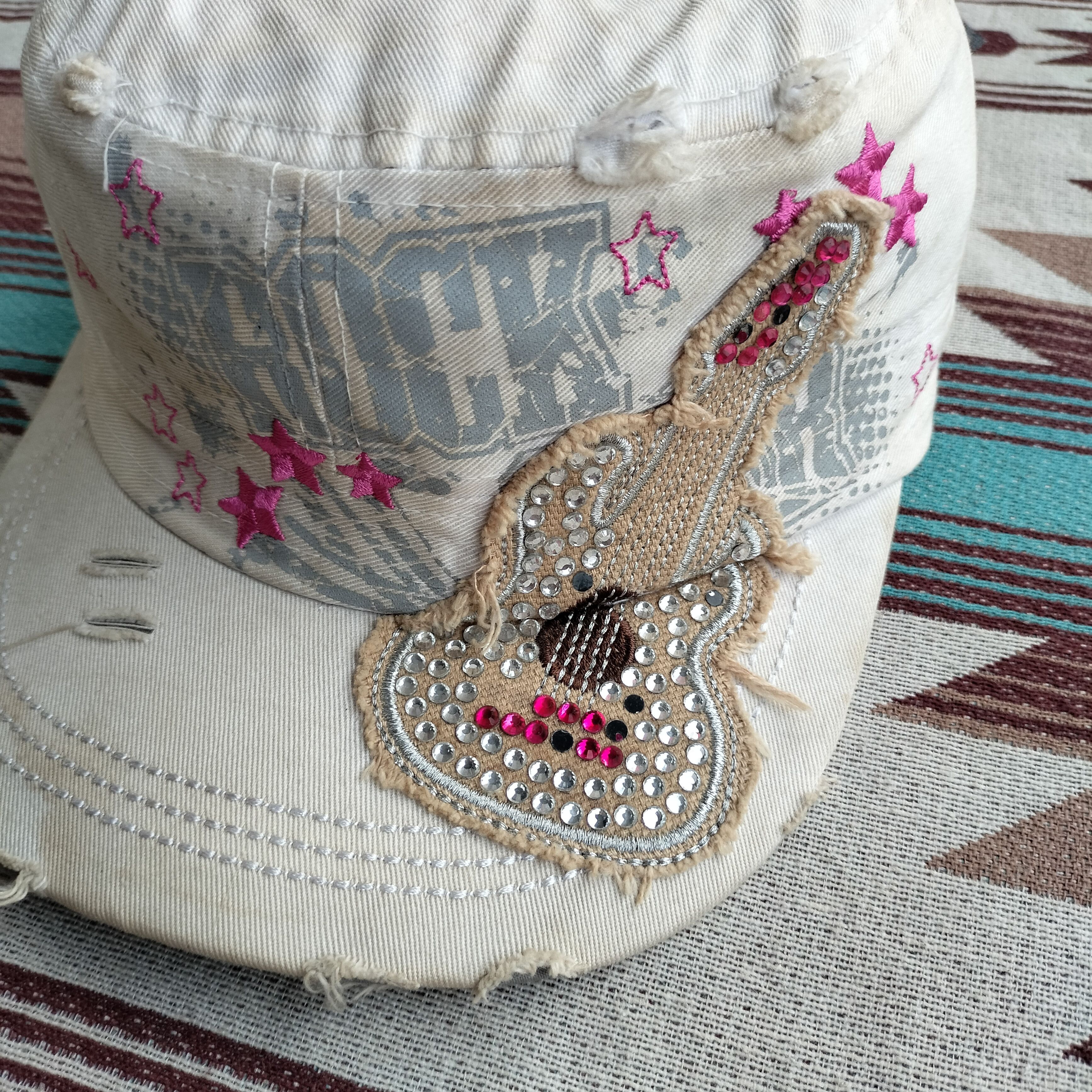 GOA Y2k cadet hats leader Rock rhinestone ripped Size ONE SIZE - 4 Thumbnail