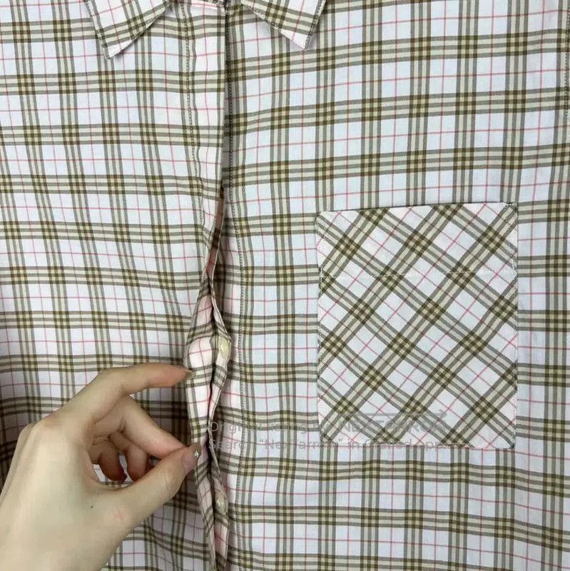 Burberry Burberry Pink Cotton Checkered Shirt. Size XXS / US 00 / IT 34 - 3 Thumbnail