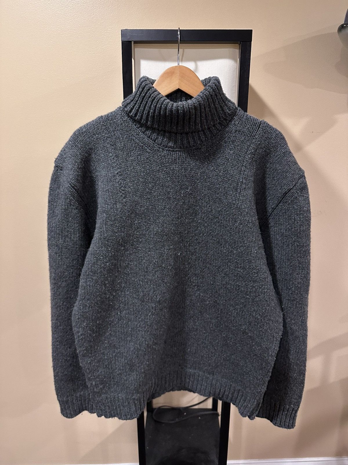 Prada Prada x Raf Simmons Chunky Grey Turtle Neck Knit Sweater Size US M / EU 48-50 / 2 - 20 Thumbnail