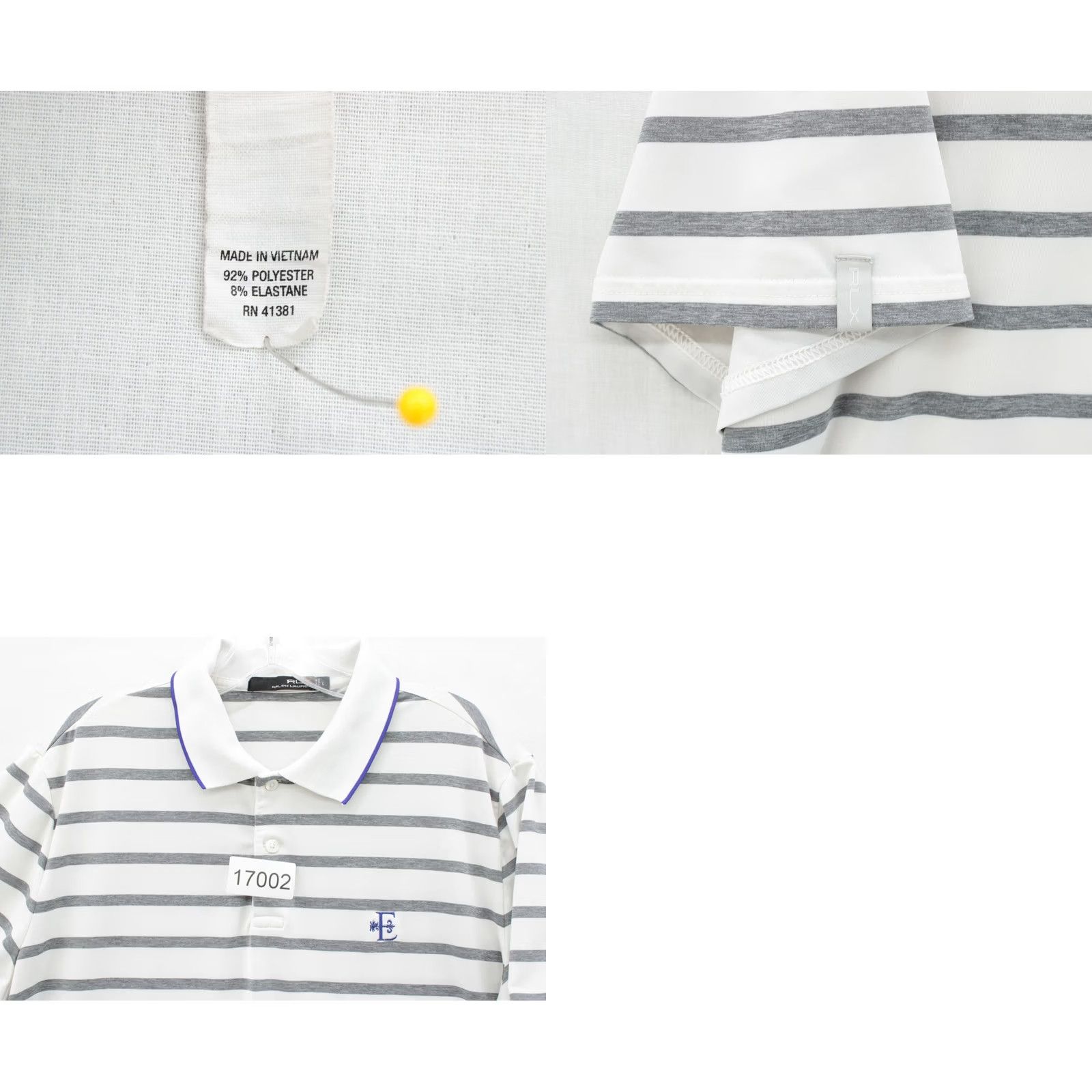 RLX Ralph Lauren RLX Ralph Lauren Polo Shirt Mens Large Striped White Gray Escondido Golf Polo shirt Size US L / EU 52-54 / 3 - 8 Thumbnail