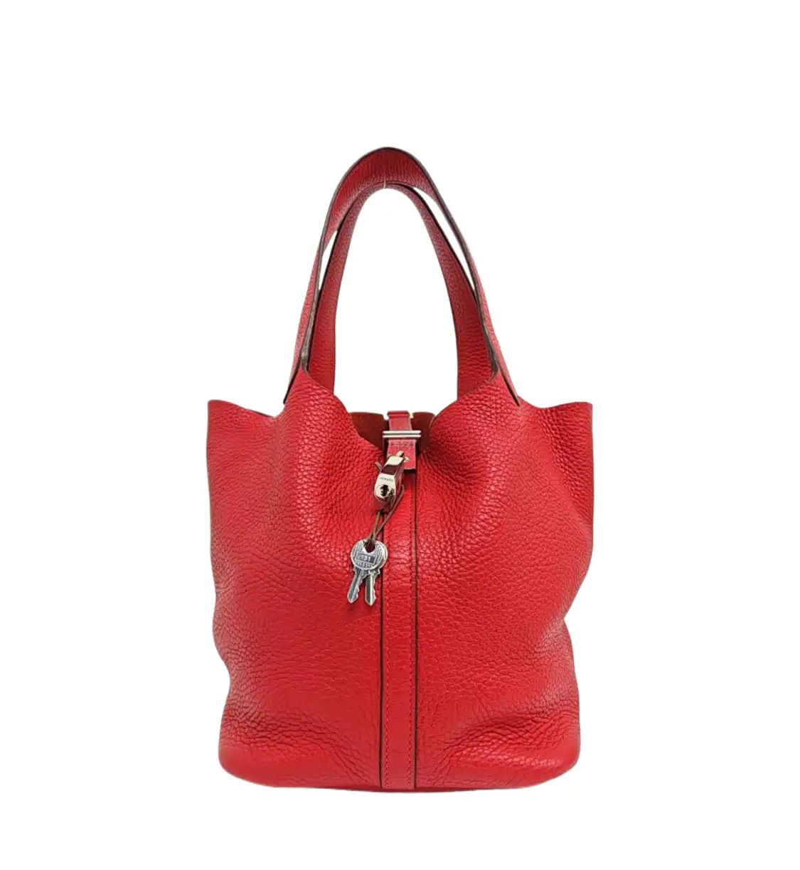 Hermes Hermes Picotin Lock 22 Rouge Casaque Clemence cowhide leather picotin handbag si Size ONE SIZE - 1 Thumbnail